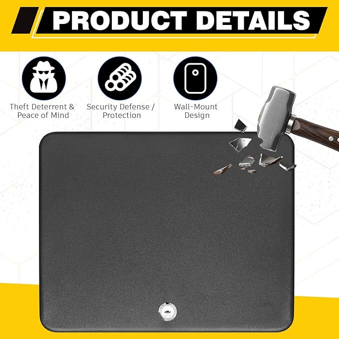 Ripeng 108-Keys Key Lock Box Wall Mount Steel Cabinet Security Holder with Tags and Hooks Key Organizer Wall Safe Storage for Car Office Hotel House Rental Business, Black