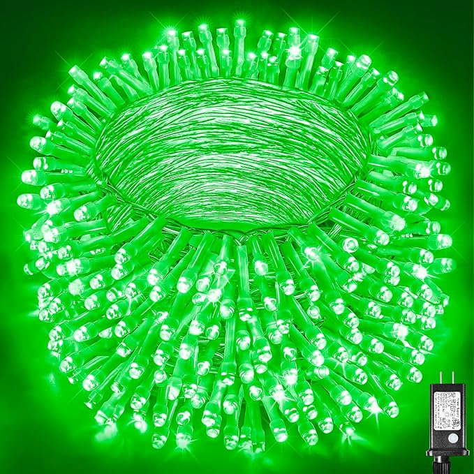 Vivideal 800 LED Green Christmas Lights, 262FT Green String Lights Indoor Outdoor Plug in with Timer Memory for Outside Halloween Xmas Tree Decorations