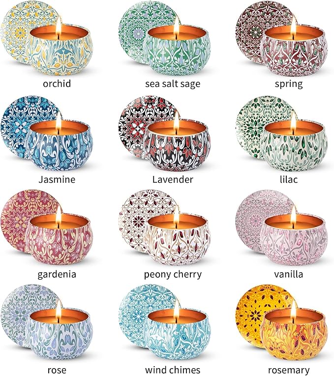 Scented Candles for Women, Candles for Home Scented, 12 Pack Soy Wax Christmas Gifts Sets, Birthday Gifts for Women Best Friends Sister Colleague