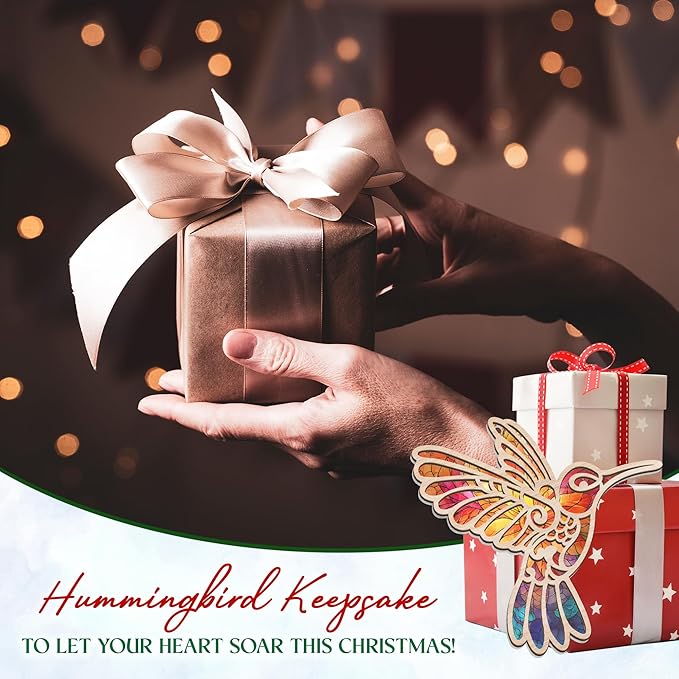 GEEMBI Christmas Hummingbird Gifts for Women Men - Hummingbird Suncatcher Christmas Ornaments 2025 - Inspirational Spiritual Religious Gift, Garden Gifts for Mom Grandma, Stocking Stuffers Ornaments