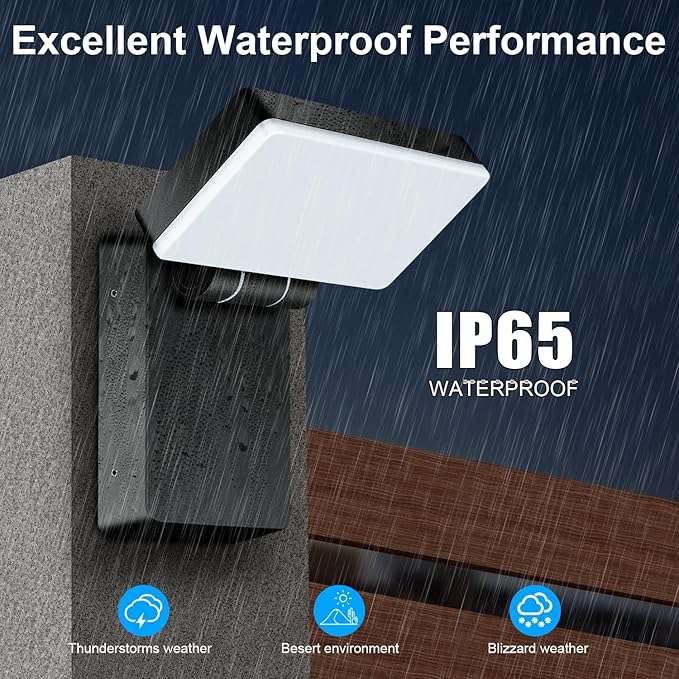 Juyace 60W Led Outdoor Wall Park Flood Light Modern Exterior Security Lighting Fixture for House with Rotate Freely 6000lm 5000k IP65 Waterprroof Floodlight for Above Garage