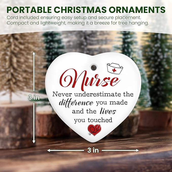 GEEMBI Christmas Nurse Gifts for Women - Ceramic Christmas Ornaments 2025 for Tree Decorations - RN LPN Appreciation Thank You Gifts for Nurses Female, Nurse Gift, Inspirational Gift for Nurses Female