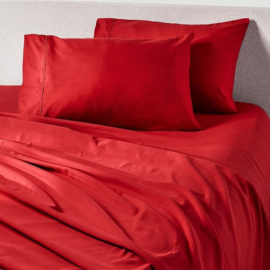 PeachSkinSheets Red Velvet Sheet Set - 1500tc Level of Softness - Extra Soft Cooling Sheets for Hot Sleepers and Night Sweats - XL Twin Size