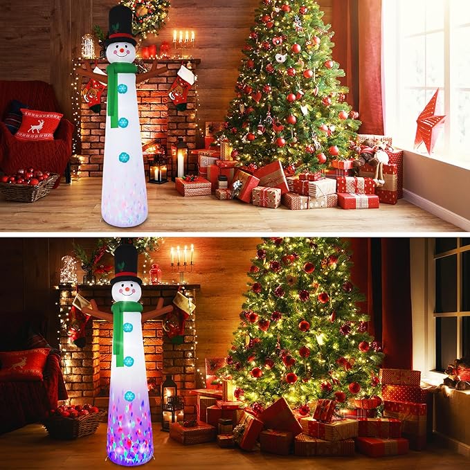 12ft Christmas Inflatable Outdoor Decoration Inflatable Yard Decoration Inflatable Snowman Decoration Built-in LED Lights for Christmas Holiday Party, Garden Winter Decoration