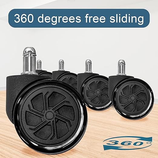 Frassie Office Chair Base Replacement with Wheels, Heavy Duty 2500LBS Metal Stool Chair Base, 28 inch Universal Desk Chair Base Replacement Part, Silver