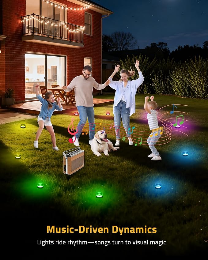 Christmas Pathway Lights, 50FT with 15 RGBIC LED Light with App Control, Waterproof Outdoor Ground Lights for Outside Roofline Decor, Pathway Decor, Walkway,Party, Holiday Xmas Decoration