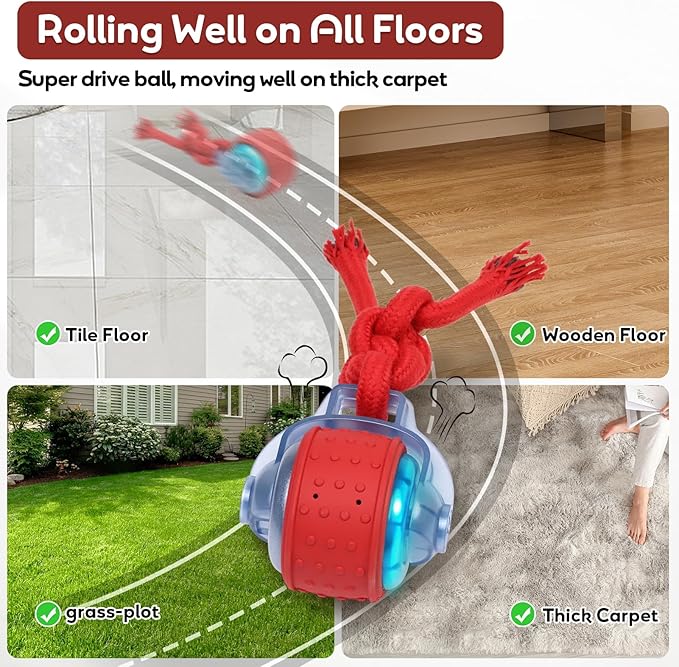 Dog Toys Interactive Dogs Ball with Super High-Speed Rechargeable Dog Toy Ball for Puppies