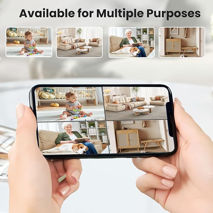 Hidden Camera, Spy Camera with Real-Time Recording, AI Motion Detection 4K Nanny Cam Hidden Camera, Mini Camera with Cloud & SD Storage, Night Vision Spy Cam, Indoor Camera for Baby, Pet and Older