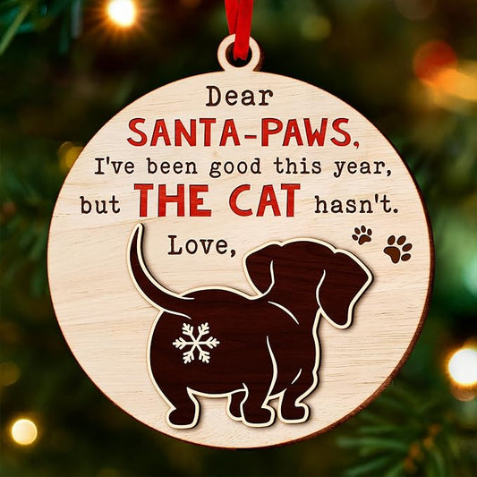 Dachshund Christmas Ornament - Festive Dog Ornaments for Christmas Tree, Uniquely Crafted Dog Lover Ornament, Ideal Dachshund Gifts Enthusiasts, Weiner Themed Ornaments