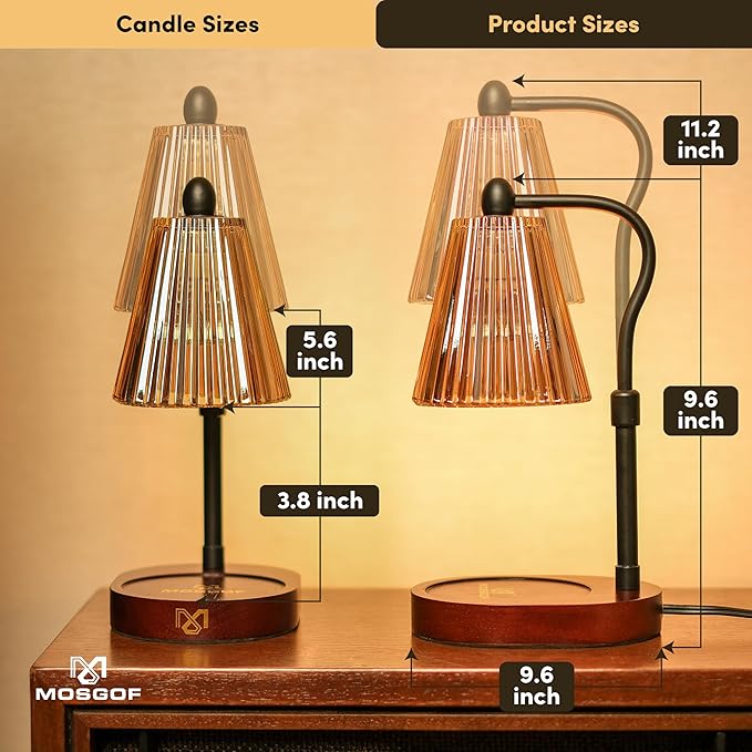 Candle Warmer Lamp with Timer and Dimmable, Candle Lamp Warmer for Mom Birthday Gifts, Elegant Design Electric Candle Warmers for Aromatherapy, Portable Wax Warmer Lamp