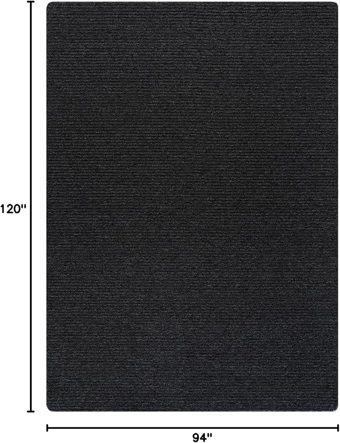 Non Slip Dark Gray Solid Rubber Back Thing Rug for Living Room 8x10 Area Rugs for Kitchen, Rugs for Bedroom, Stain Resistant Easy Cleaning Non Shedding Carpet Dark Gray 8 x 10