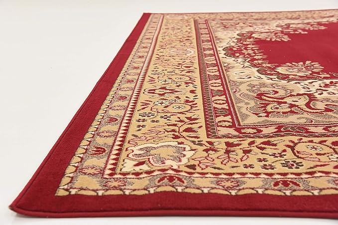 Unique Loom Reza Collection Traditional Persian Style Area Rug, 9 x 12 ft, Burgundy/Ivory