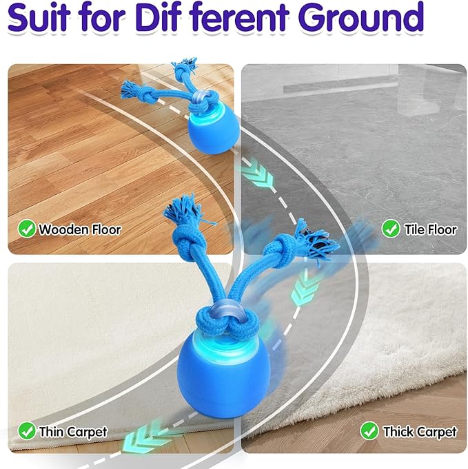 Interactive Dog Toys, Moving Dog Ball with Touch Activated, Active Rolling Ball for Puppy and Medium Dogs, Squeaky, USB Rechargeable