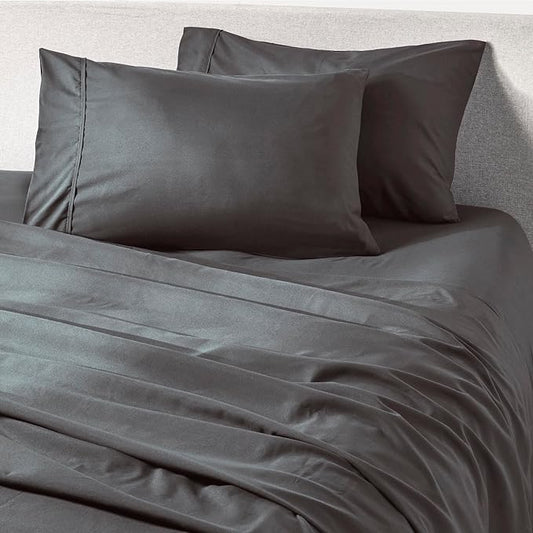 PeachSkinSheets Graphite Gray Sheet Set - 1500tc Level of Softness - Extra Soft Cooling Sheets for Hot Sleepers and Night Sweats - Twin Size