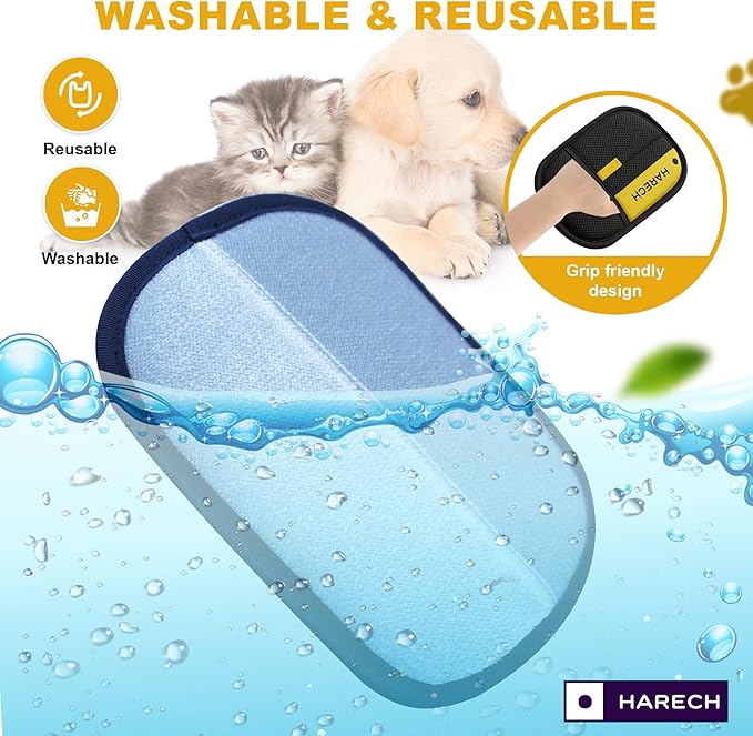 [1 pcs] Pet Hair Removal Glove for Dogs & Cats, Washable and Reusable Hair Removal Glove for Pets, Updated Easy Hair Catcher for Furniture, Sofas, Beds, Cloths, Carpets, Fur Remover Glove.