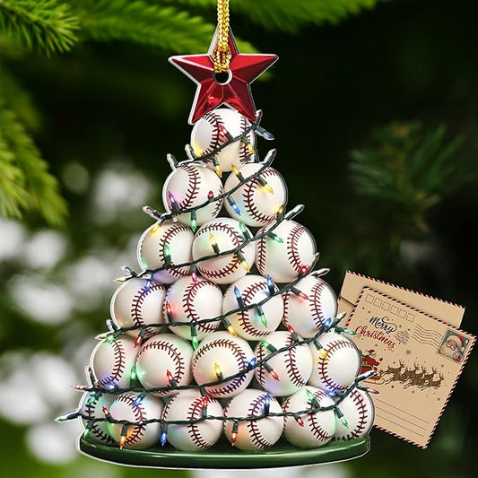 Baseball Christmas Ornament - Acrylic Baseball Ornaments for Christmas Tree - Base Ball Gift for Boys - Base Ball Stocking Stuffer for Boys for Teen Boy