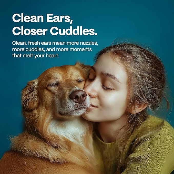 DOCO Dog Ear Cleaner Wipes Finger Cleaning Kit for Dogs & Cats Eucalyptus, Chamomile & Aloe Cat Ear Cleaner Soothes, Deodorizes & Helps Itchy Ears (50 Count)