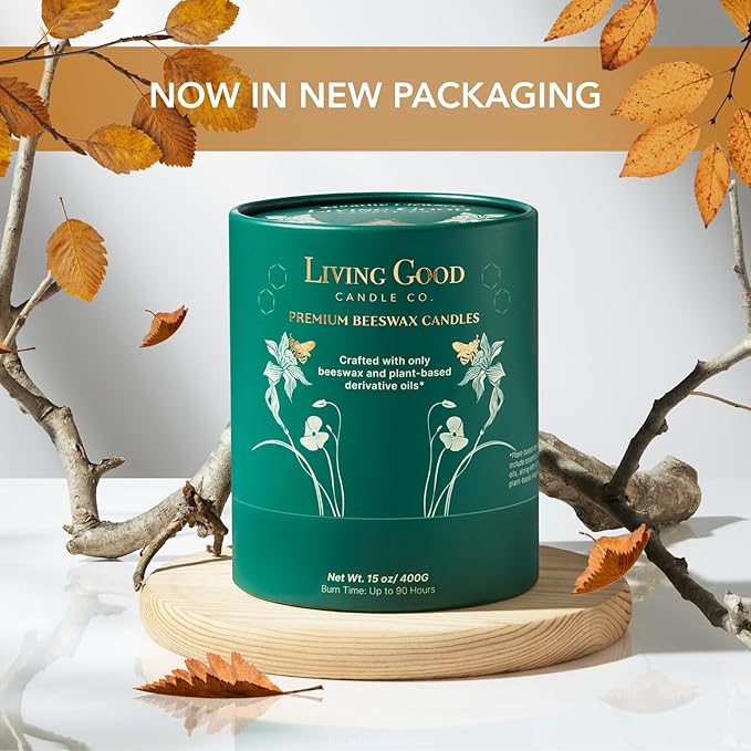 Toasty Pumpkin Brulee - Sweet Pumpkin & Vanilla with Earthy Nutmeg & Cardamom - Perfect Cozy for Fall - Pure Beeswax Candles - 90+ Hours Long Burning - Non-Toxic for Autumn Home Decor - 15 OZ