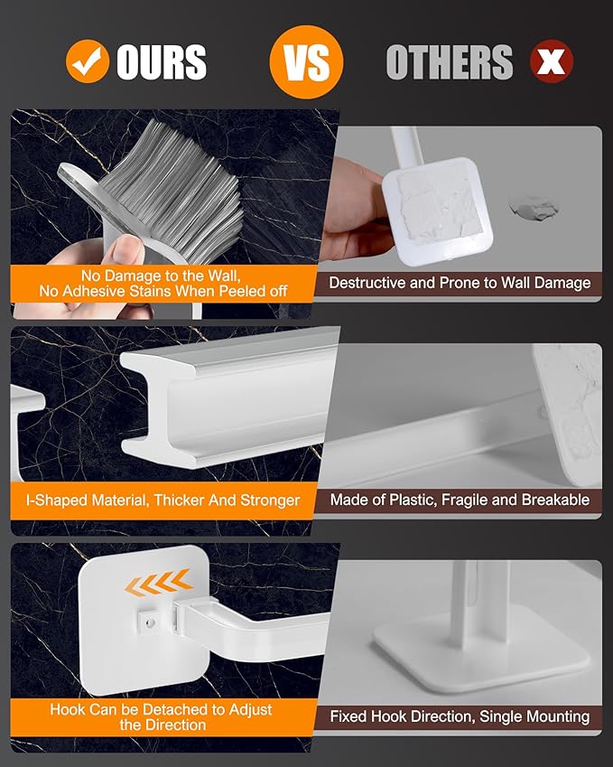 Hat Rack for Hat Storage (30-Pack), Multi-Purpose Hat Organizer, Strong Adhesive Hat Hooks for Wall Hat Organizer for Baseball Caps, Two Mounting Options Hat Hook, White