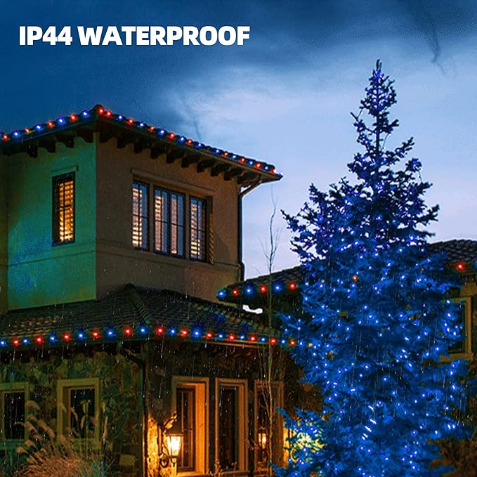 Dazzle Bright Blue Christmas Mini String Lights, 20FT 100 Count Incandescent Waterproof Fairy Lights Plug in, Connectable Christmas Decorations for Indoor Outdoor Home Party Garden Yard