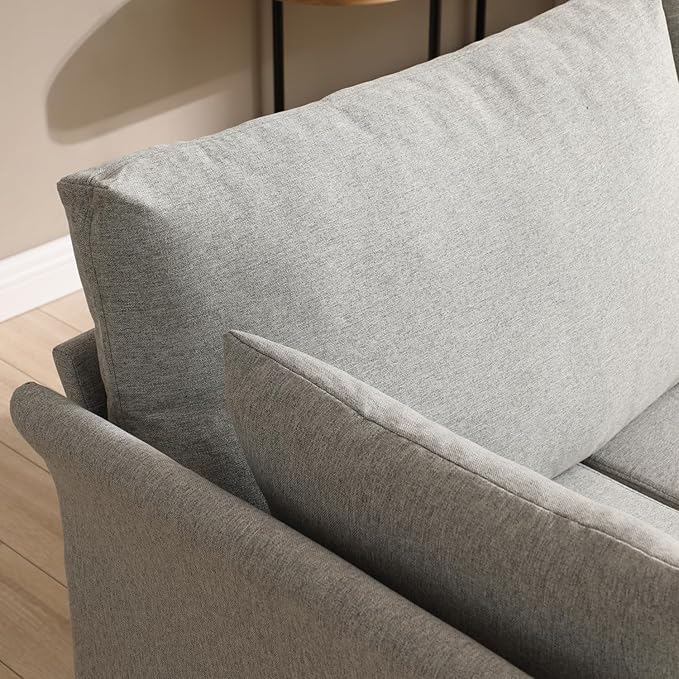 Mid Century Modern Sofa 3 Seat Couch 65.35" W Deep Seat Sofa for Living Room, 3 Person Seater Fabric Couch Sofa Comfy Sleeper Sofa for Apartment Bedroom