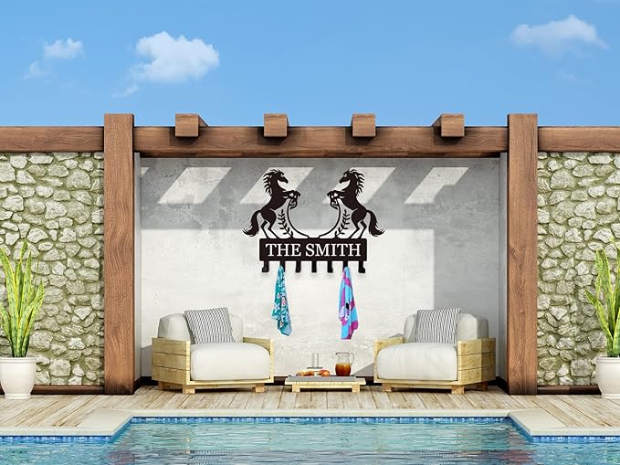 Horse Key Holder for Wall, Personalized Name Key Rack, Wall Mounted Key Hooks,Personalized Key Holder Decorative