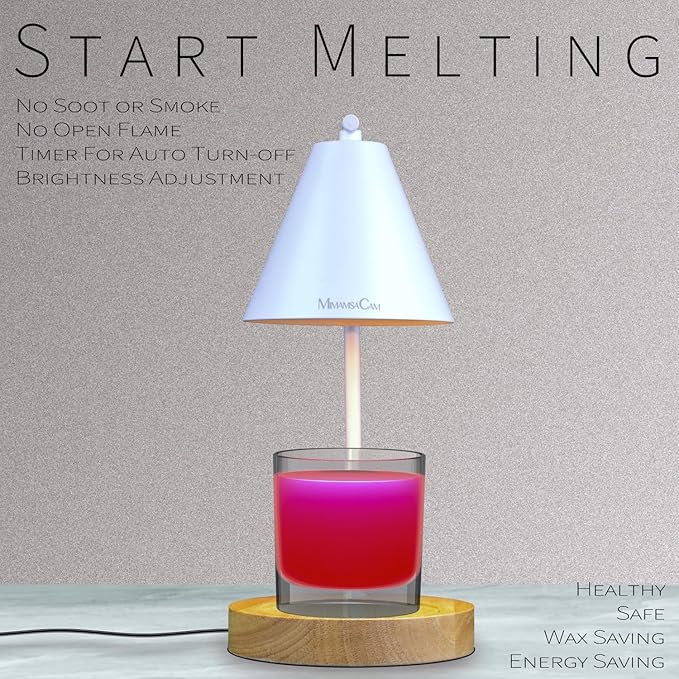 Candle Warmer Lamp with Timer,Compatible with Chesapeake Bay Candle,Dimmable Candle Lamp Warmer;Electric Wax Melt Warmer for Home Decor;Gifts for Mom,Birthday Gifts for Women(White)…
