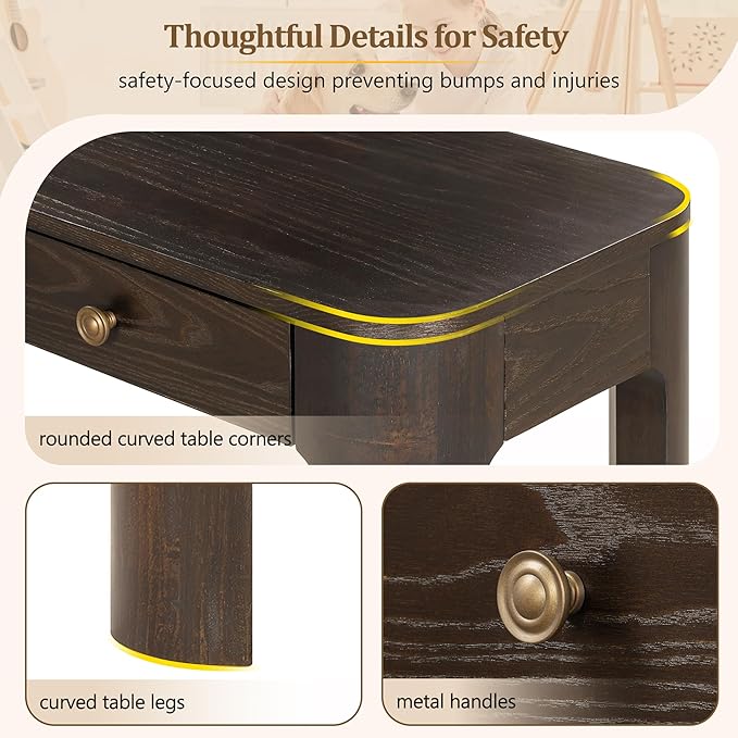 Amposei Retro Rustic Entry Console Table 52’’ Wooden Entryway Sofa Table with Storage Drawers for Living Room Entrance Hallway, Espresso