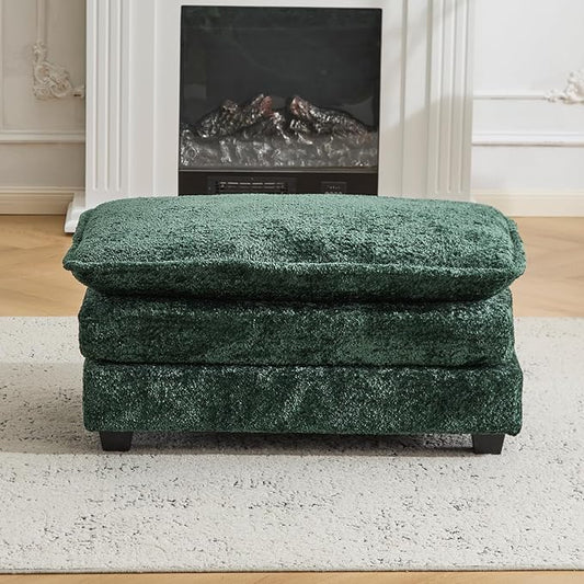 Ottoman for Modular Sectional Sofa, Deep Seat Ottoman for Living Room, Bedroom and Entrance (Green)