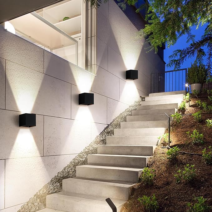 Modern Wall Lights 4 PCS LED Wall Pack Light Waterproof Outdoor Sconces for Porch Patio