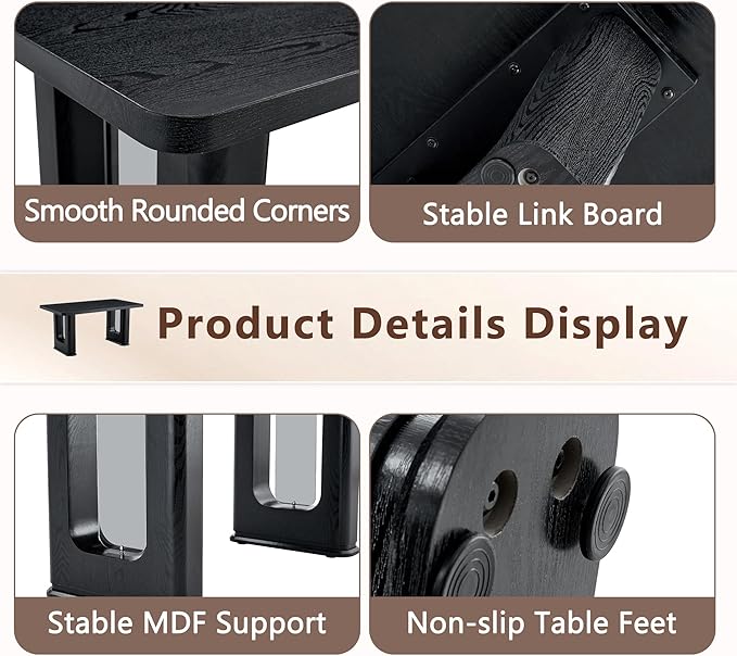 Dining Room Table for 6 - Black Faux Marble Dining Table with 1.7-Inch Thick Seamless Tabletop and Dual Pedestal Base,64.5'' Mid Century Modern Dining Table Ideal for Kitchen,Home Office