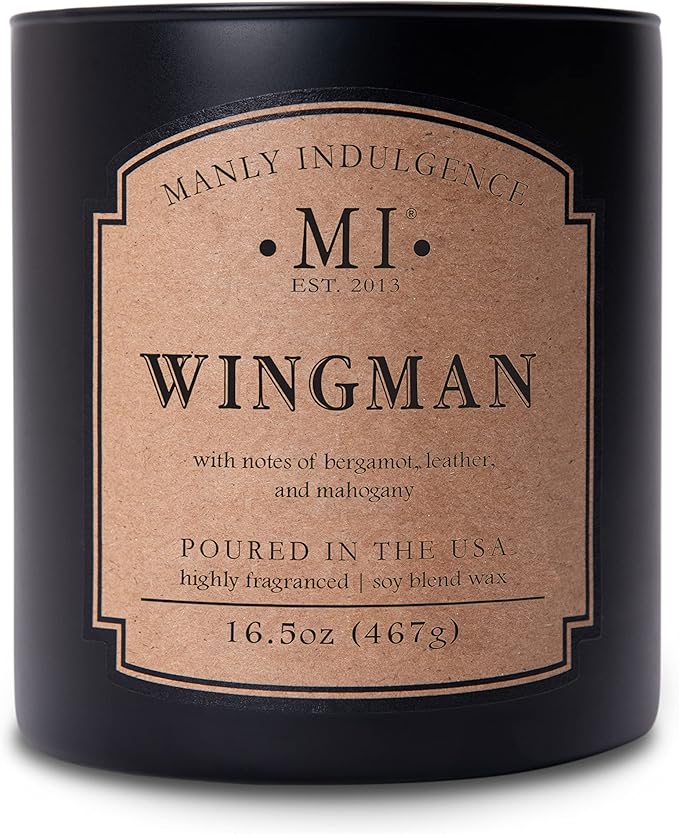 Manly Indulgence Last Call Scented Candles for Men, 2 Wick, 16.5 oz, Premium Soy Blend Wax, 60H Burn, Candles for Home Scented - Made in The USA