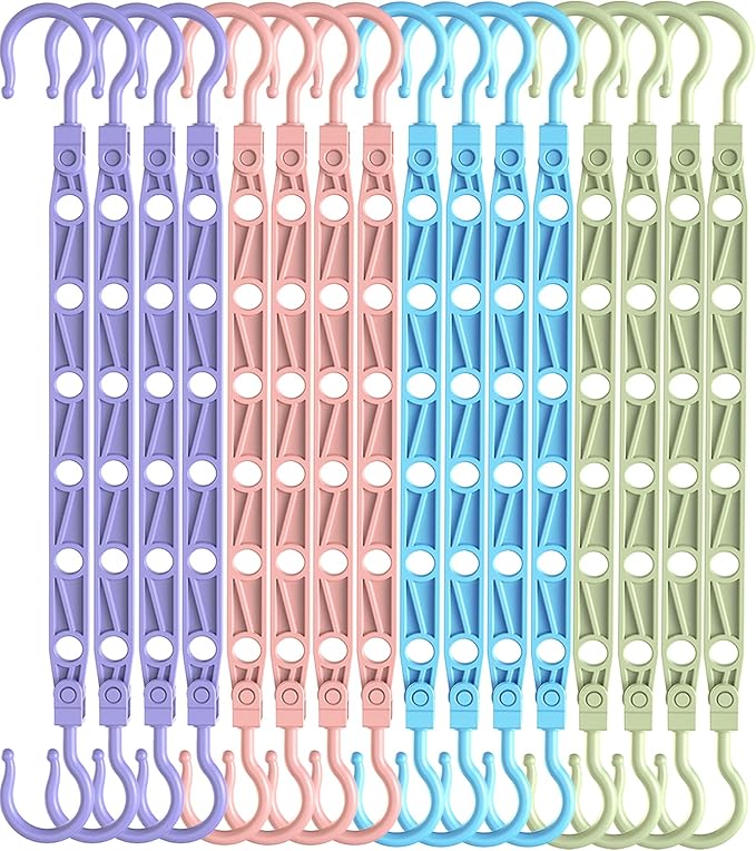 Space Saving Hangers for 96 Clothes, Reinforced Collapsible Hangers with 360° Swivel Hook, Hanger Hooks Space Saver for Closet Organizers and Storage, Dorm Room Essentials, Fully Assembled, Colorful