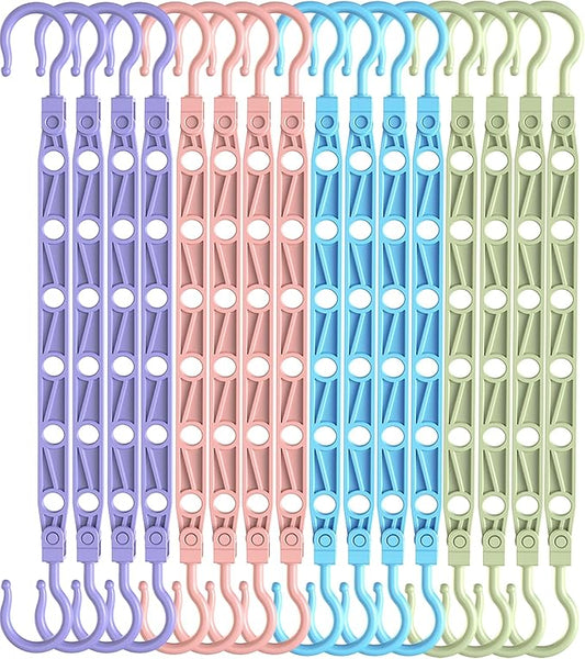 Space Saving Hangers for 96 Clothes, Reinforced Collapsible Hangers with 360° Swivel Hook, Hanger Hooks Space Saver for Closet Organizers and Storage, Dorm Room Essentials, Fully Assembled, Colorful