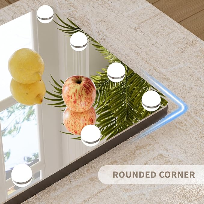 Kosmonia 62x20 Hollywood Full Length Mirror with Light, 20 Dimmable Bulbs & 3 Color Smart Touch Control, Distortion Free, Tempered Glass & Shatter Proof Film, Safe Full Body Mirrors with Stand