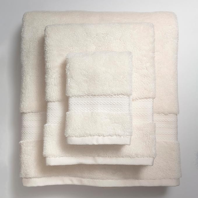 Fabdreams 100% Organic Cotton Bath Towel Set of 6 700 GSM Hotel Premium Plush Absorbent Soft Durable Skin-Friendly Spa Quality Bathroom Comfort with 2 Bath 2 Hand Towels and 2 Wash Cloths Ivory