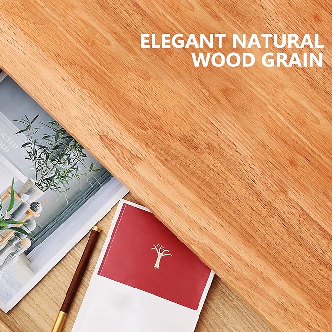 Solid Wood Desk, Mid Century Modern Desks Home Office Desks with Drawers Small Desk for Bedroom