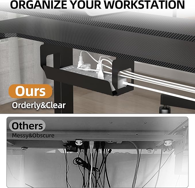 59 Inch L Shaped Standing Desk with Shelves and Keyboard, Electric Corner Standing Desk Adjustable Height, Sit Stand Computer Table with Reversiable Splice Board,Black Carbon Top