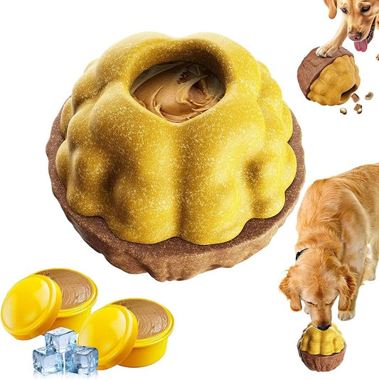 Freezable Dog Chew Toy, Long-Lasting Rubber Treat Dispenser for Aggressive Chewers, Interactive Dental Toy with Frozen Treat Holder, Easy to Clean,Anxiety Relief