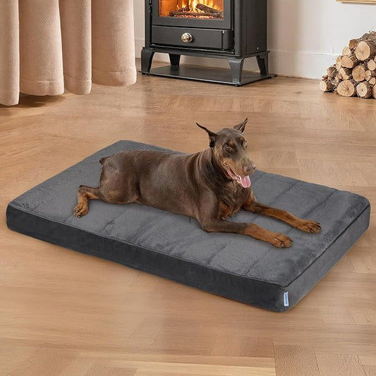 Dog Bed for XX Large Dog - Orthopedic Pet Beds with Memory Foam, Waterproof Removable Washable Cover with Non-Slip Bottom, Grey, 47" L x 29" W x 3" H