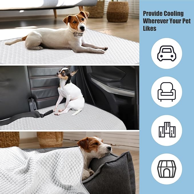 Leekalos Dog Cooling Mat,Pet Cooling Pads for Dogs Blanket,Summer Cooling Bed for Cats Blanket,Portable Pet Cooling Cushion for Home & Outdoor,Keep Cooling for Pets (New Grey, Medium(29"x40"))