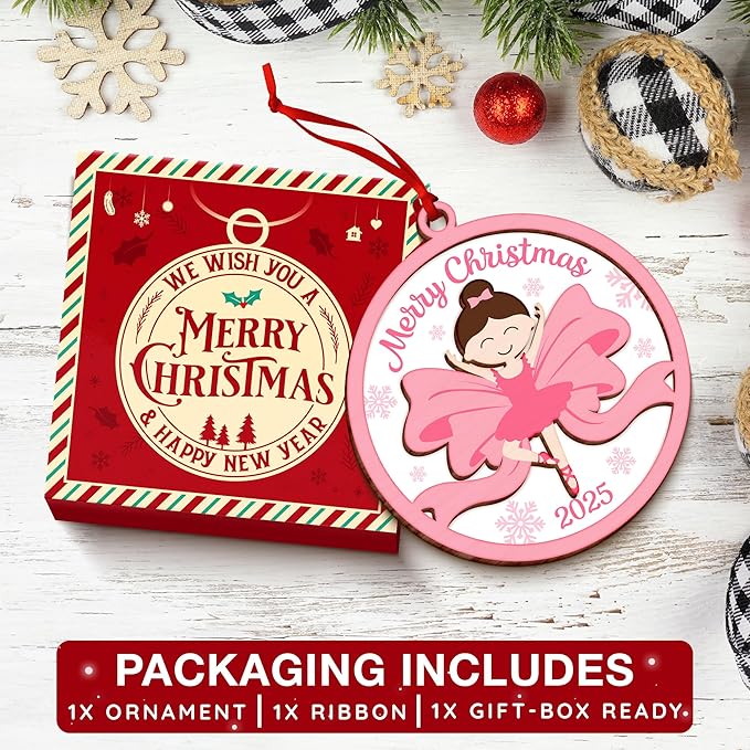 Ballerina Ornament - Charming Ballerina Christmas Ornaments for Tree, Perfect Ballet Gifts for Girls, Exquisite Pink Ballerina Ornaments, Ideal Ballet Dancer Gifts, Unique Christmas Tree Topper
