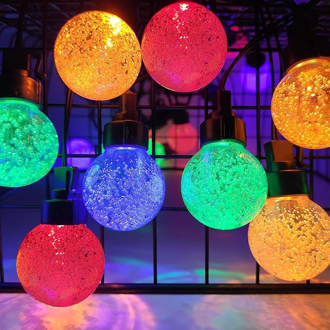 AWQ 35 FT Globe String Lights Outdoor Commercial Grade Light with 20 G50 Shatterproof LED Bulbs Waterproof Extendable for Indoor Outdoor Wedding Garden Party Christmas Trees Decoration (Multicolour)