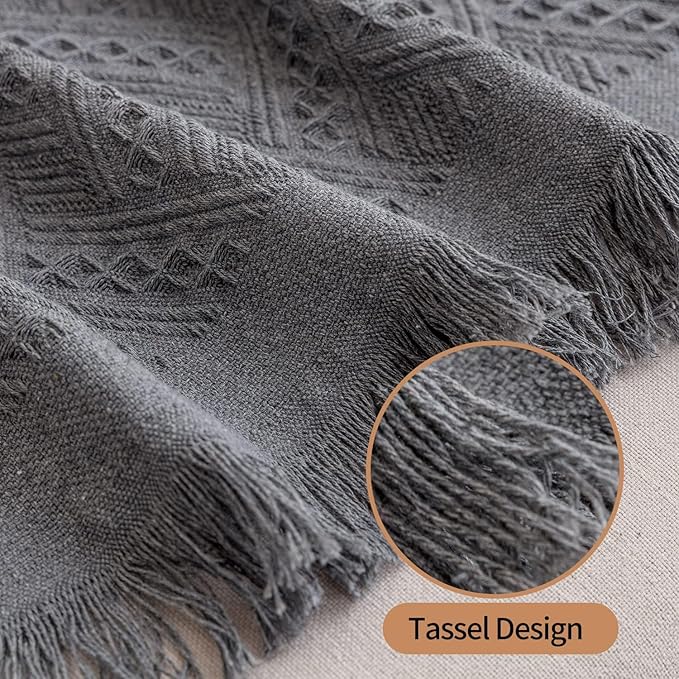 Deep Dream Sofa Cover, Sectional Couch Covers, Couch Covers for 3 Cushion Couch, Couch Cover for Dogs, Geometrical Jacquard Fabric Sofa Cover (Large, 71" x 102", Dark Grey)