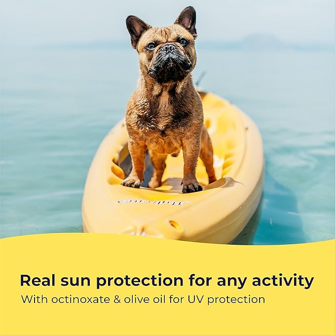 Gentle Creatures Dog Sunscreen - SPF 30+ With Skin Moisturizing Vitamin E and Olive Oil - No Zinc Oxide Safe for All Dogs and Cats - Dog Beach Accessories, Dog Camping Gear, Sunscreen for White Dogs