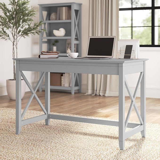 Bush Furniture Key West Collection Writing Desk, Writing Table for Home Office in Cape Cod Gray, Small Modern Farmhouse Desk