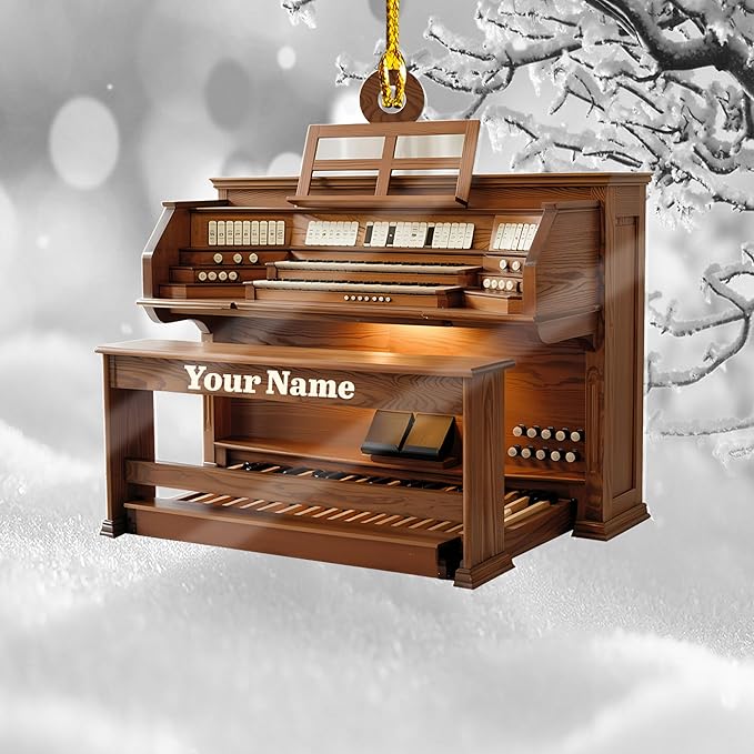 Mostefy Personalized Organ Christmas Ornament 2025, Custom Name Musical Instrument Holiday Decoration, Unique Pipe Organ Keepsake Gift for Musicians & Music Lovers (Organ5)