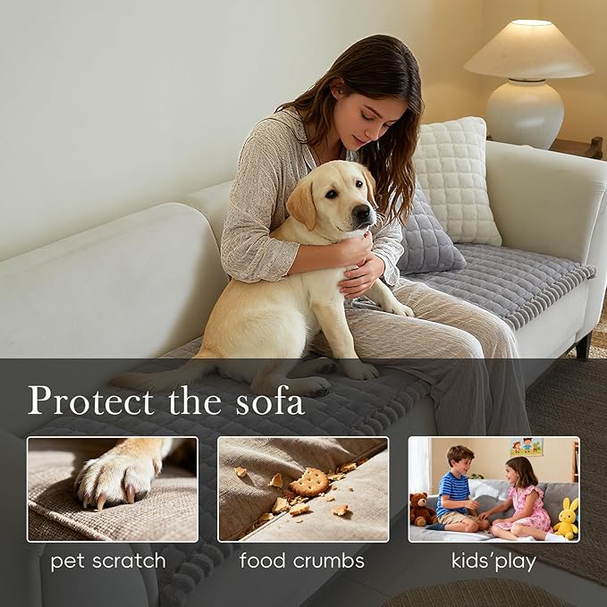 Couch Covers for 3 Cushion Couch Sofa Pet Friendly,Non-Slip Sofa Cover Washable