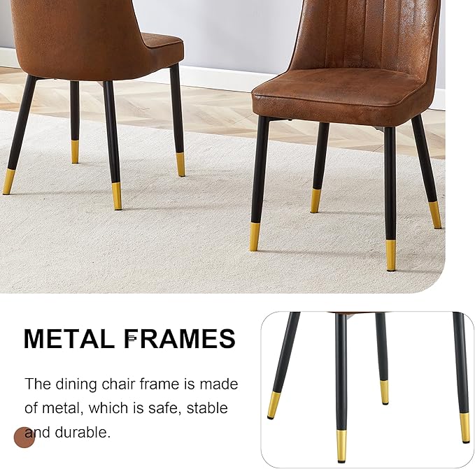 Dining Chairs Set of 4，Modern Dining Chairs, Equipped with Suede Nap Backrest Cushions and Metal Legs, Suitable for Restaurants, Kitchens, and Dining Room Chairs