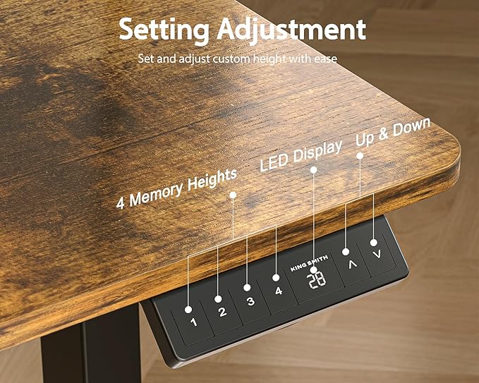 48x24 Inches Electric Standing Desk with 2 Drawers, Height Adjustable Stand up Desk for Home Office, Ergonomic Sit to Stand Table with Storage Shelf, DIY Board, Hooks, Rustic Brown